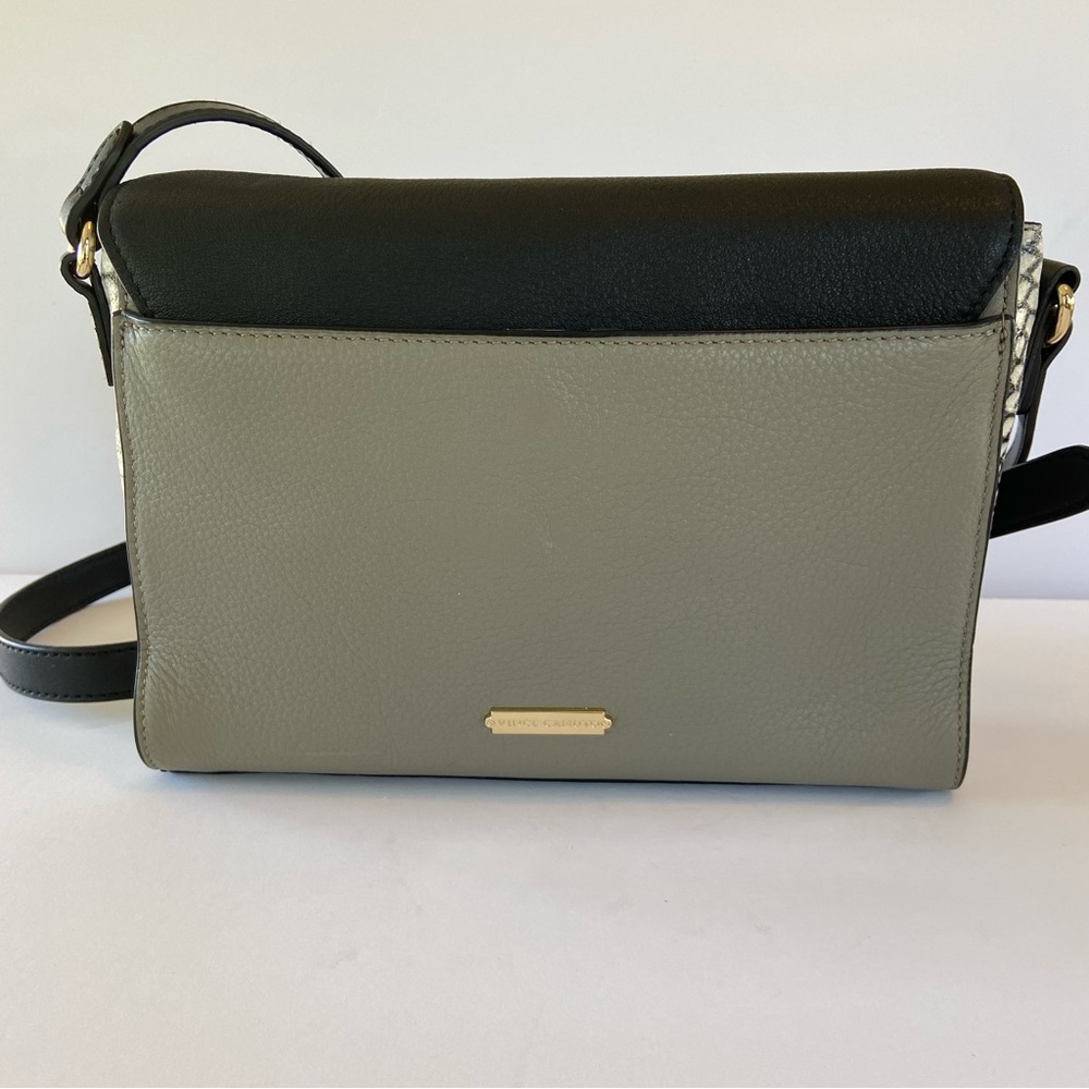 Vince Camuto Julia Elegant Black White Grey snakeskin leather Crossbody handbag - Picture 6 of 14